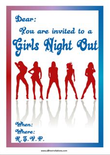 printable girls night out party invitations