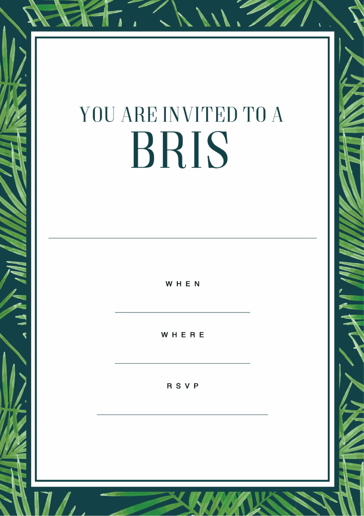 Bris celebration invite All Free Invitations